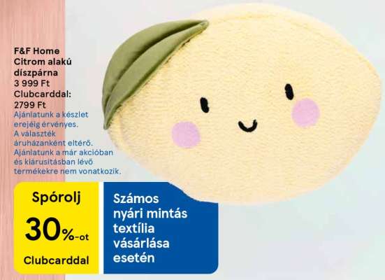 F&F Home Citrom alakú díszpárna