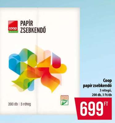 Coop papír zsebkendő