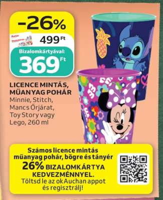 LICENCE MINTÁS, MŰANYAG POHÁR