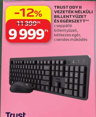 TRUST ODY II VEZETÉK NÉLKÜLI BILLENTYŰZET ÉS EGÉRSZETT