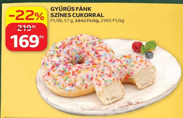 GYŰRŰS FÁNK SZÍNES CUKORRAL