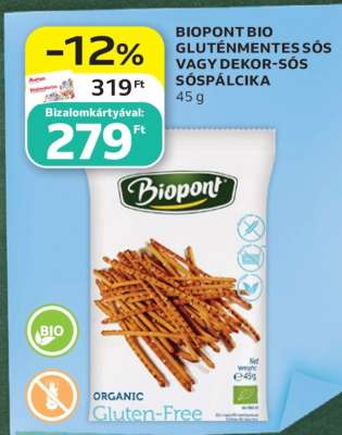 Biopont Bio Gluténmentes Sós vagy Dekor-Sós Sóspálcika