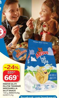 MEDVE SAJTI PAJTIK TEKERGŐ MOZZARELLA SAJTSNACK