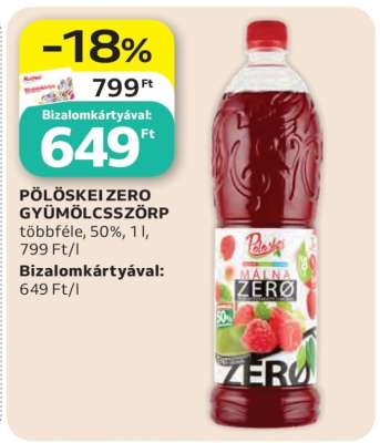 Pölöskei Zero gyümölcsszörp