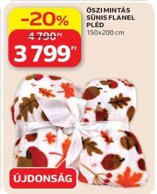 Őszi mintás sünis flanel pléd