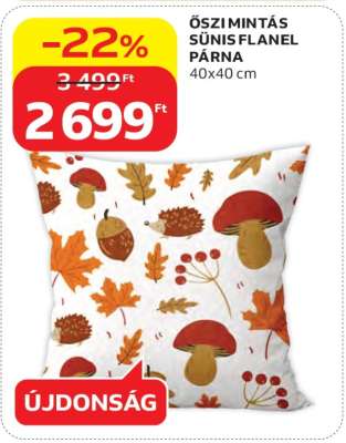 Őszi mintás sünis flanel párna