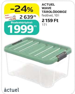 ACTUEL WAVE TÁROLÓDOBOZ FEDŐVEL 10 l