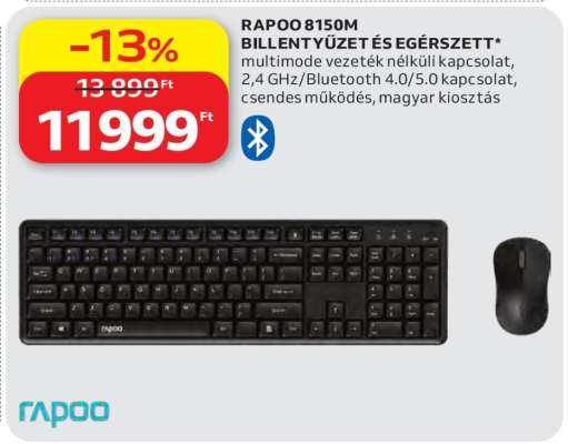 RAPOO 8150M BILLENTYŰZET ÉS EGÉRSZETT