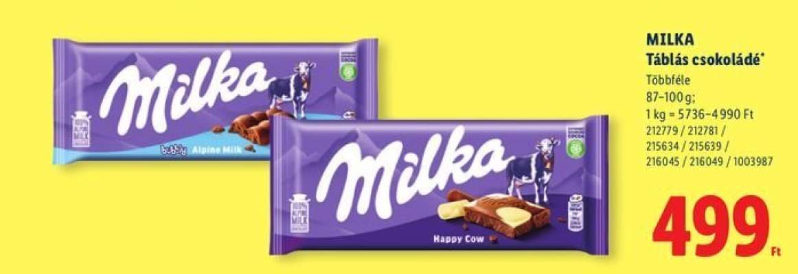 MILKA Táblás csokoládé