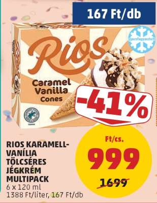 RIOS KARAMELL-VANÍLIA TÖLCSÉRES JÉGKRÉM MULTIPACK