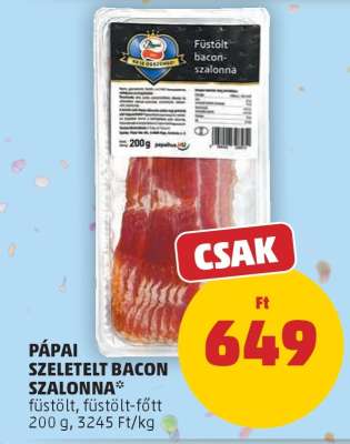 Pápai Szeletelt Bacon Szalonna