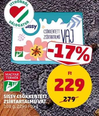 Sissy Csökkentett Zsírtartalmú Vaj