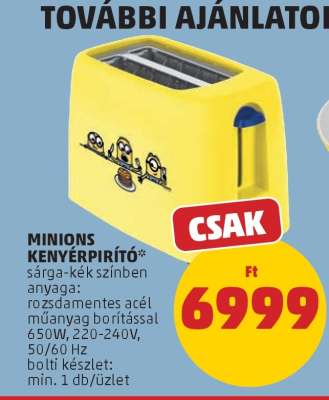 MINIONS KENYÉRPIRÍTÓ