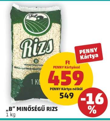 B minőségű rizs