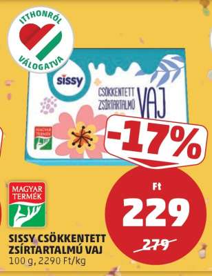 Sissy Csökkentett Zsírtartalmú Vaj