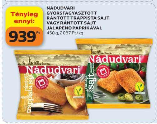Nádudvari gyorsfagyasztott rántott trappista sajt vagy rántott sajt jalapeno paprikával