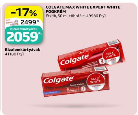 COLGATE MAX WHITE EXPERT WHITE FOGKRÉM