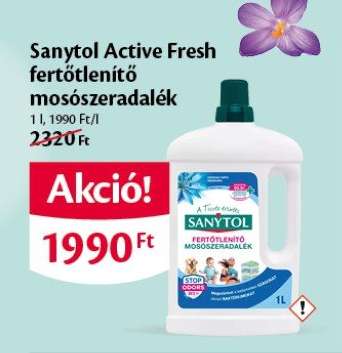 Sanytol Active Fresh fertőtlenítő mosószeradalék