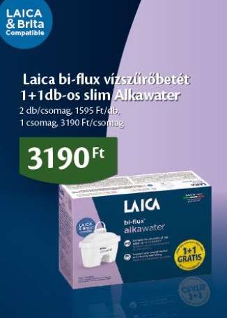 Laica bi-flux vízszűrőbetét 1+1db-os slim Alkalwater