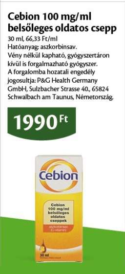 Cebion 100 mg/ml belsőleges oldatos csepp