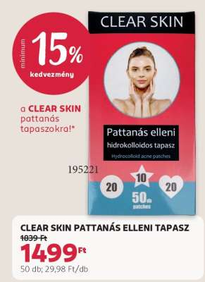 CLEAR SKIN PATTANÁS ELLENI TAPASZ