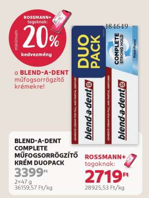 BLEND-A-DENT COMPLETE MŰFOGSORRÖGZÍTŐ KRÉM DUOPACK