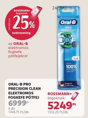 ORAL-B PRO PRECISION CLEAN ELEKTROMOS FOGKEFE PÓTFEJ