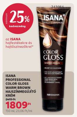 ISANA PROFESSIONAL COLOR GLOSS WARM BROWN HAJSZÍNMEGÚJÍTÓ KRÉM