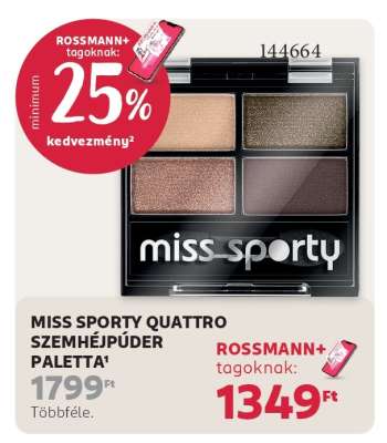 MISS SPORTY QUATTRO SZEMHÉJPÚDER PALETTA