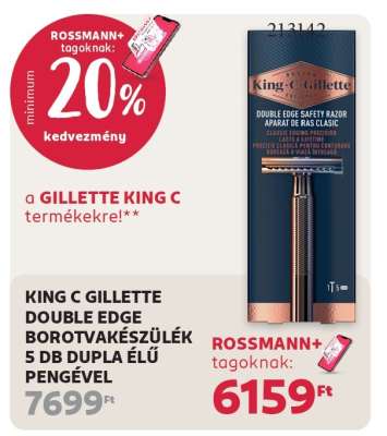 KING C GILLETTE DOUBLE EDGE BOROTVAKÉSZÜLÉK