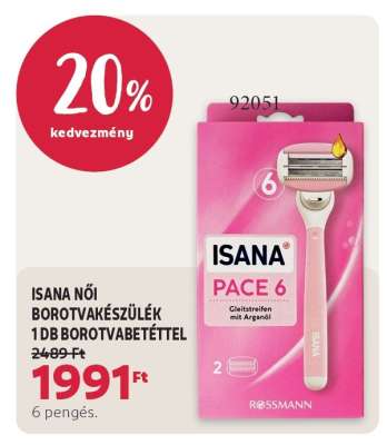 ISANA NŐI BOROTVAKÉSZÜLÉK 1DB BOROTVABETÉTTEL