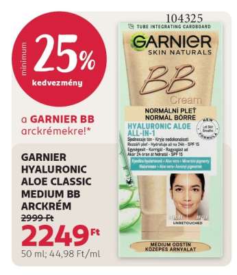 GARNIER HYALURONIC ALOE CLASSIC MEDIUM BB ARCKRÉM