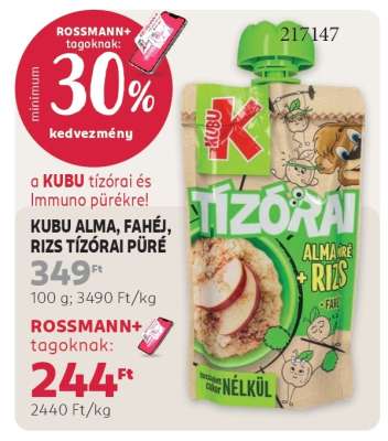 KUBU ALMA, FAHÉJ, RIZS TÍZÓRAI PÜRÉ