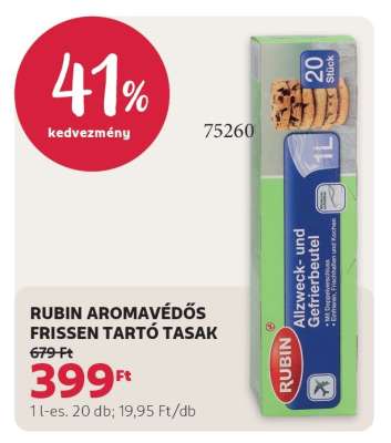 RUBIN AROMAVÉDŐS FRISSEN TARTÓ TASAK