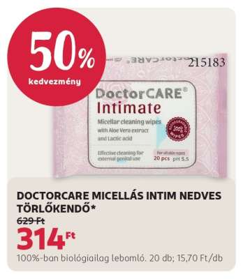 DOCTORCARE MICELLÁS INTIM NEDVES TÖRLŐKENDŐ