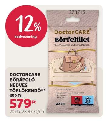 DOCTORCARE BŐRÁPOLÓ NEDVES TÖRLŐKENDŐ