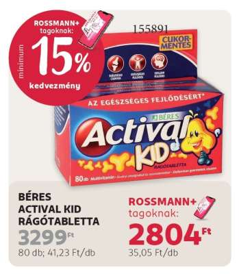 BÉRES ACTIVAL KID RÁGÓTABLETTA
