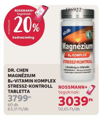 DR. CHEN MAGNÉZIUM B₆-VITAMIN KOMPLEX STRESSZ-KONTROLL TABLETTA