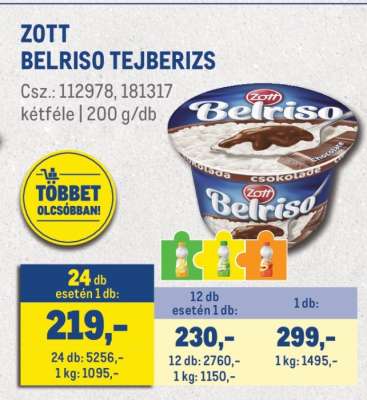 ZOTT Belriso tejberizs