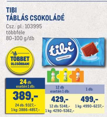 TIBI Táblás csokoládé