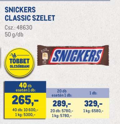 SNICKERS CLASSIC SZELET