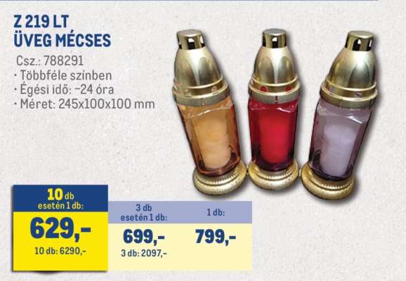 Z 219 LT ÜVEG MÉCSES