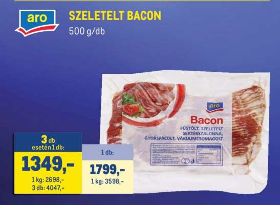 aro SZELETELT BACON