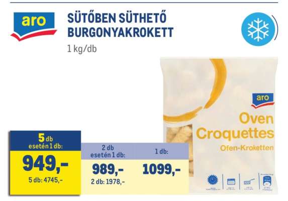 aro SÜTŐBEN SÜTHETŐ BURGONYAKROKETT