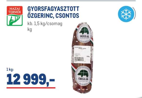 GYORSFAGYASZTOTT ŐZGERINC, CSONTOS