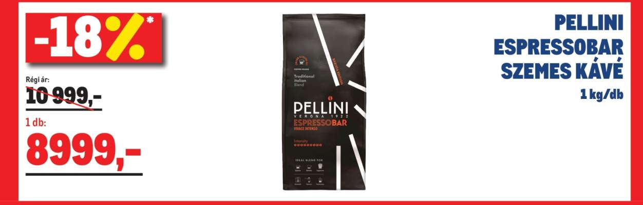 PELLINI ESPRESSOBAR SZEMES KÁVÉ