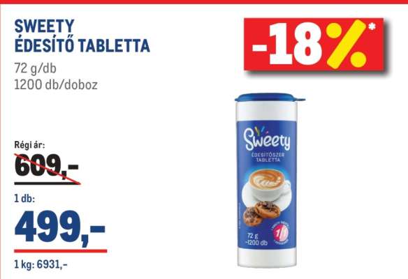 SWEETY Édesítő Tabletta