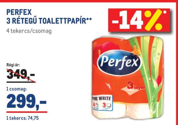 PERFEX 3 RÉTEGŰ TOALETTPAPÍR