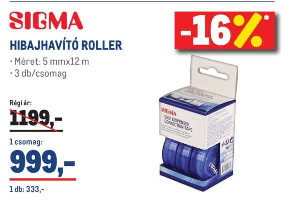 SIGMA HIBAJAVÍTÓ ROLLER