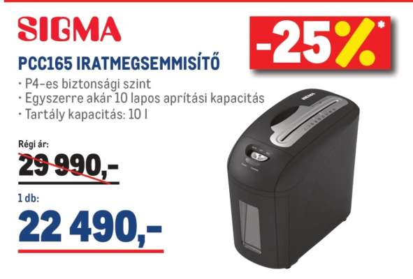 SIGMA PCC165 IRATMEGSEMMISÍTŐ